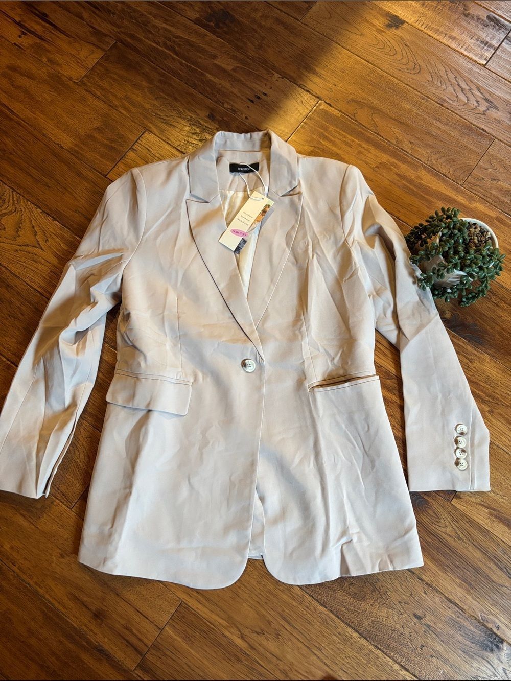 Classic Women's Blazer Jacket in Light Beige